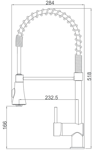 Medidas Grifo extraíble cocina Borras M2845C