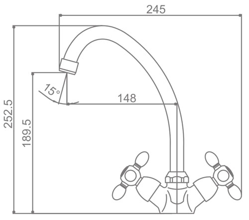 Medidas Grifo para cocina Borras SAF6005C