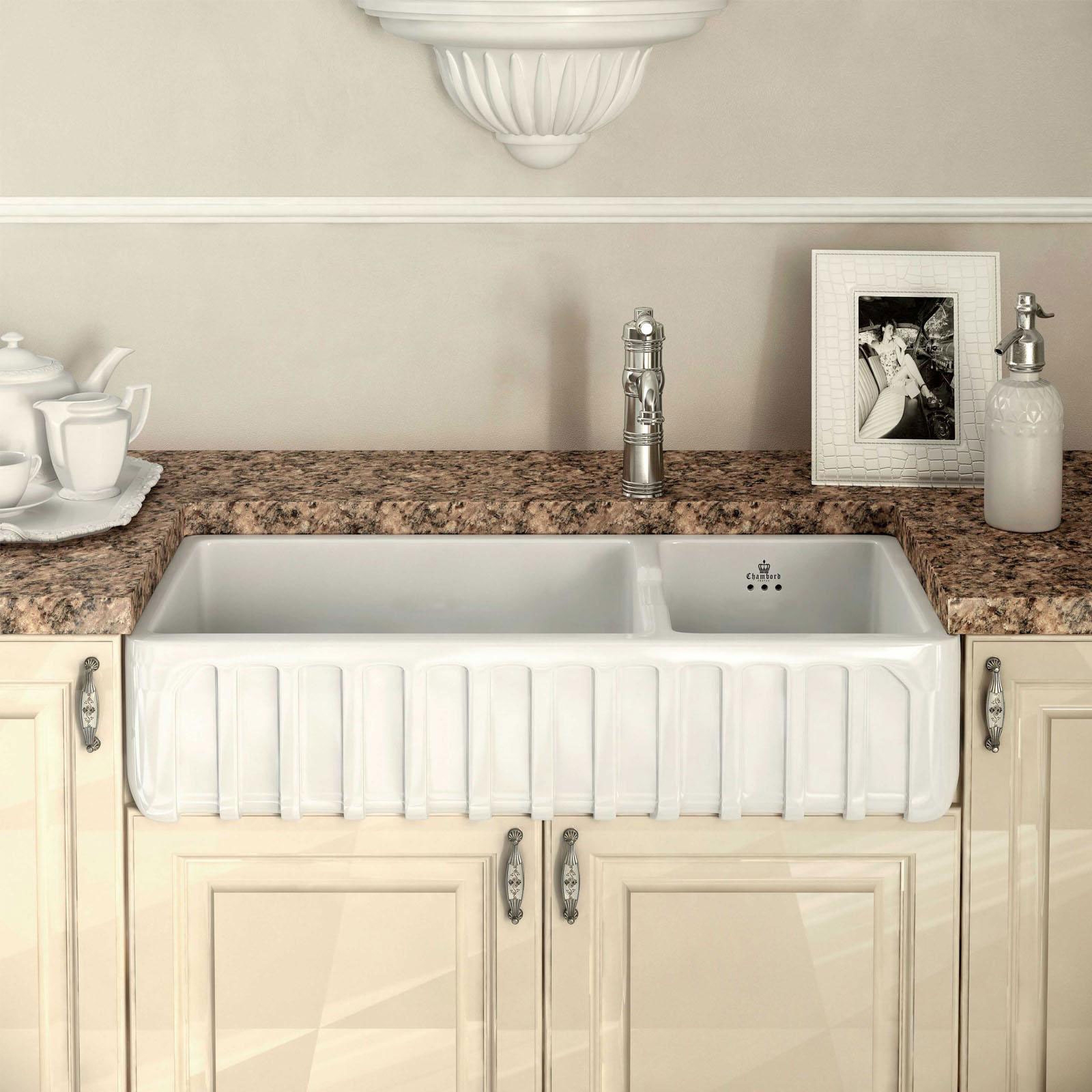 Fregadero de porcelana sobre mueble Chambord Louis III E3100 006