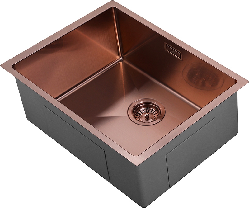 Fregadero para cocina Andemen Ágata Acero dorado rosé mate un seno Fregadero para cocina Andemen Ágata Acero dorado rosé mate un seno