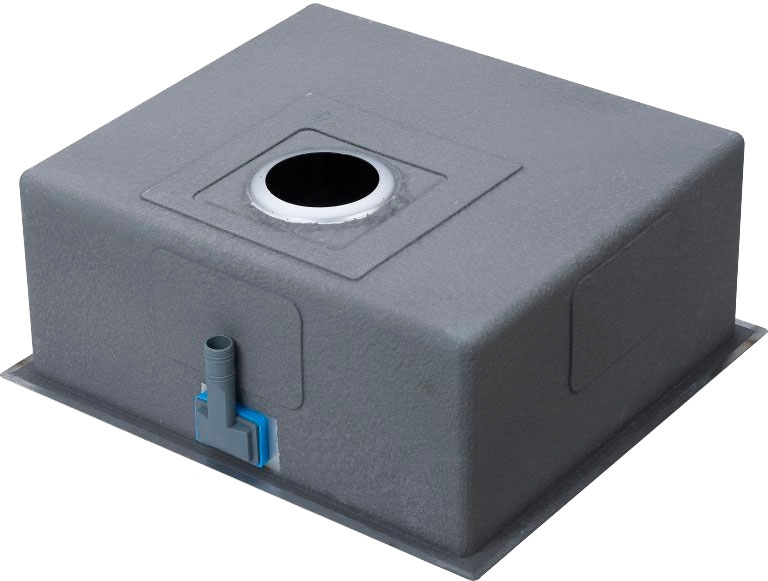 Fregadero de acero con aislamiento térmico y acústico Fregadero de acero con aislamiento térmico y acústico