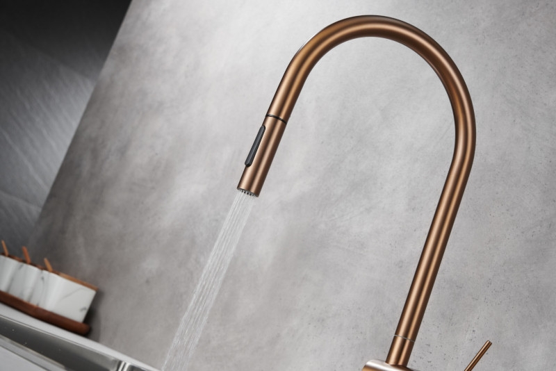 Grifo cocina extraíble Imex Berna Oro Rosa