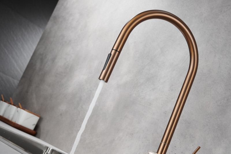 Grifo cocina extraíble Imex Berna Oro Rosa