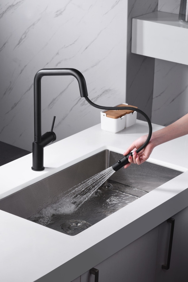 Grifo cocina extraíble Imex Bonn Negro