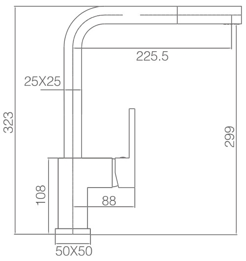 Medidas Grifo cocina extra&iacute;ble Constanza