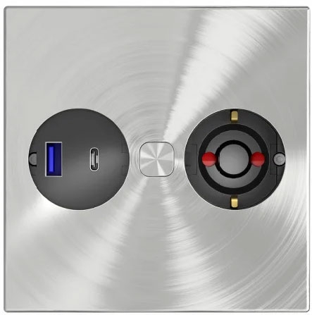 Enchufe Empotrado con 2 Puertos USB Cucine Oggi Duplex IL 301202 - Inox