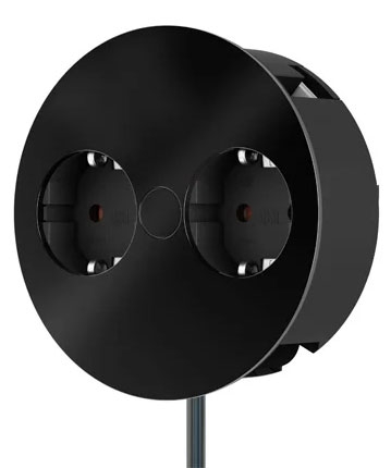 Enchufes de empotrar color negro. 2 Sucko Enchufes de empotrar color negro. 2 Sucko