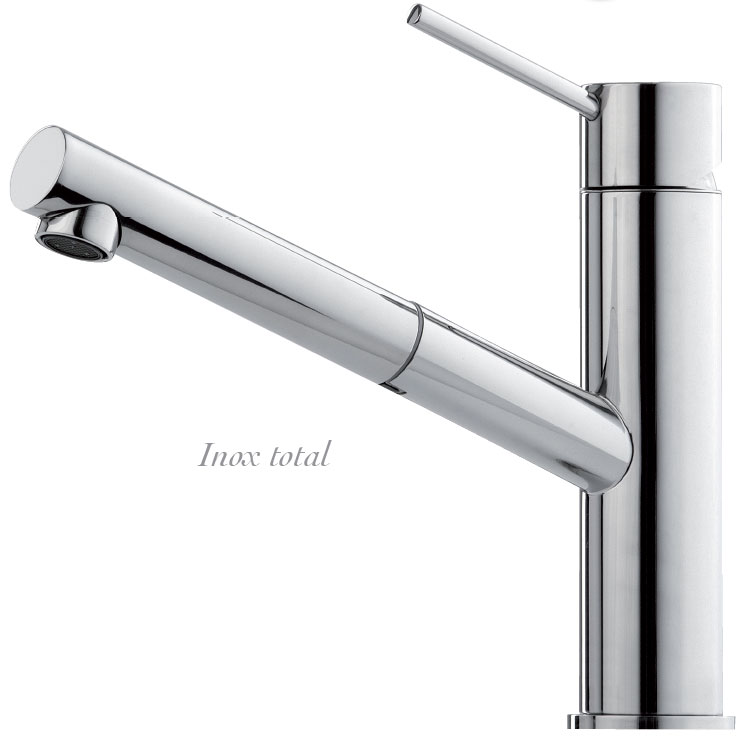 Grifo de cocina Luisina RCD89 - Monomando inox macizo con ducha