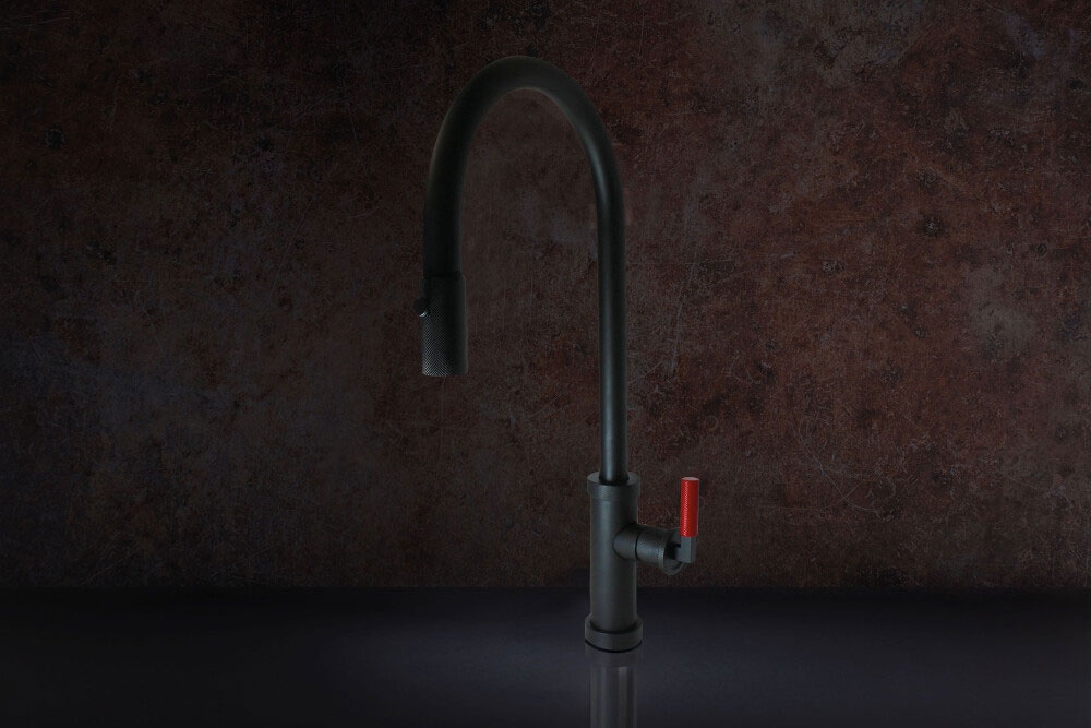 Grifo Luisina RC615DO estilo industrial negro mate