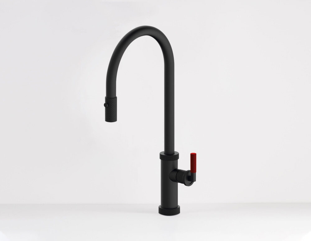 Grifo Luisina RC615DO estilo industrial negro mate