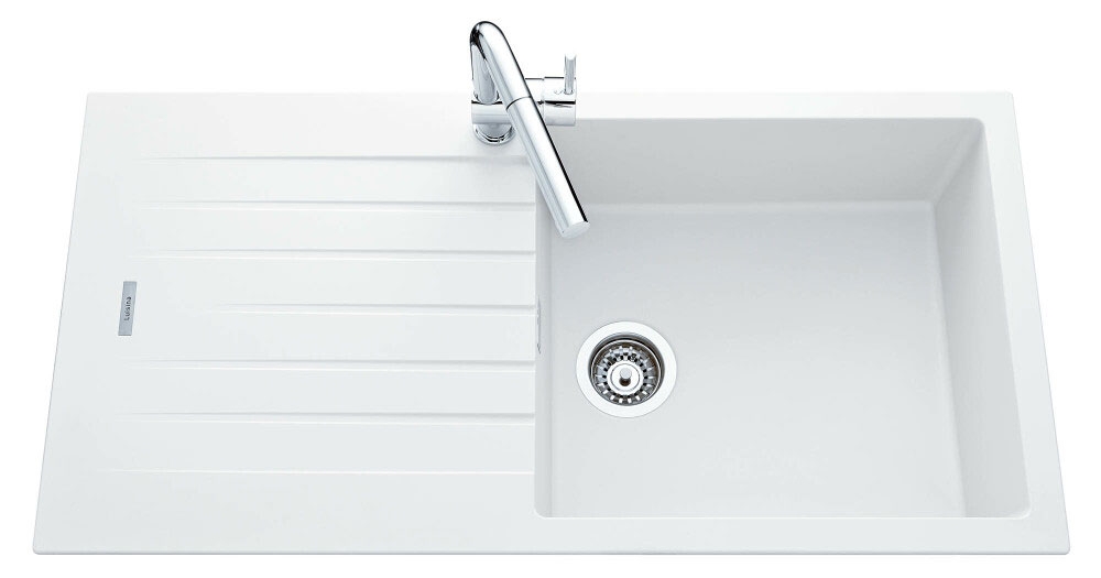 Fregadero seno + escurridor Luisina HIP HOP EV87011 BLANCO ALPINA