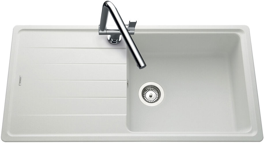 Fregadero seno + escurridor Luisina BOSSA NOVA EV88011 BLANCO ALPINA