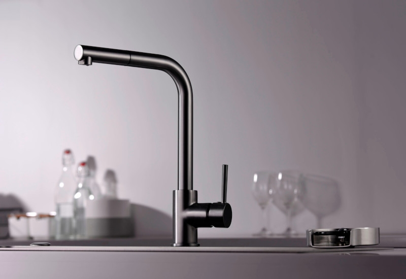 Grifo cocina extraíble Malta Black Gun Metal