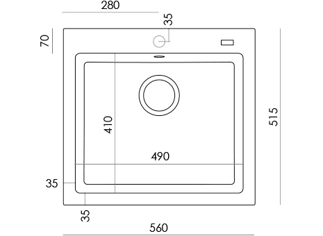 Medidas Fregadera de una cubeta Mundilite Select 560