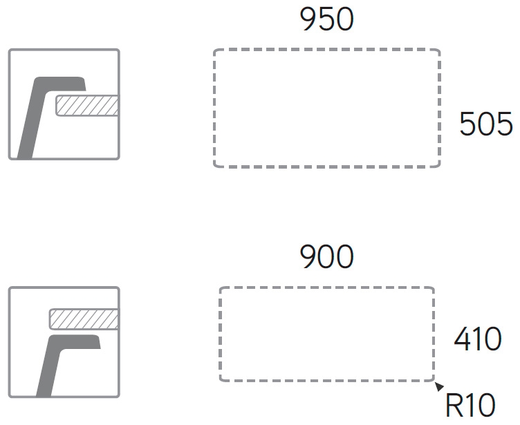 Medidas de corte fregadero Select 960