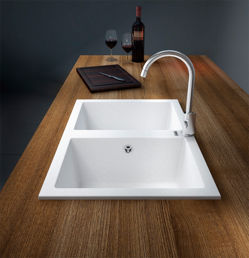 Fregadero de cocina doble seno munidilite Supreme 760 Fregadero de cocina doble seno munidilite Supreme 760