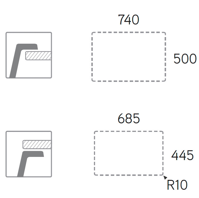 Medidas de corte fregadero Supreme 760 Medidas de corte fregadero Supreme 760