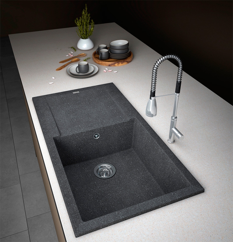 Fregadero de cocina seno y escurridor munidilite Supreme 980