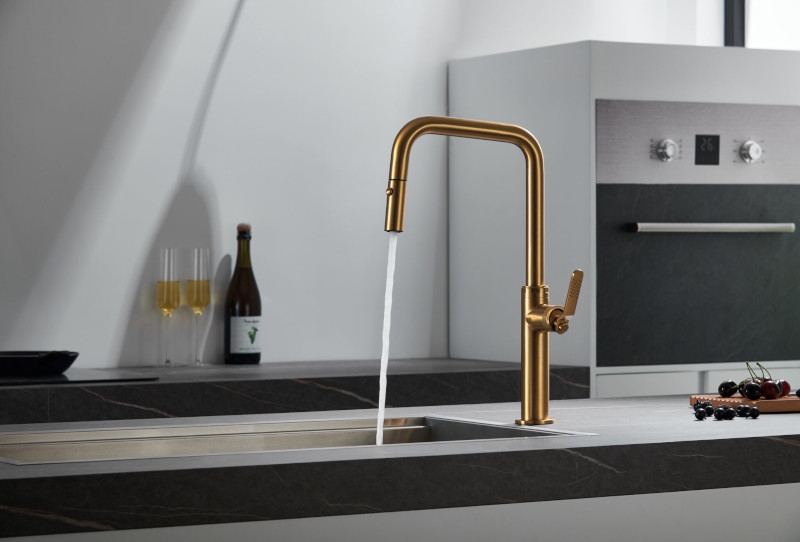 Grifo cocina extraíble Imex Niza oro cepillado