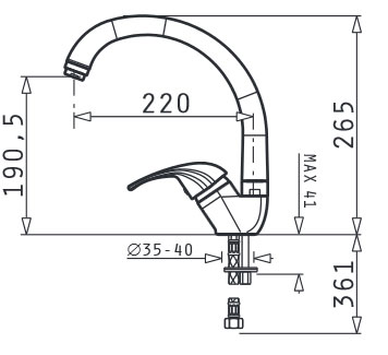 Grifo de cocina Pyramis Mezzo