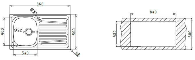 Información para montaje del fregadero Información para montaje del fregadero