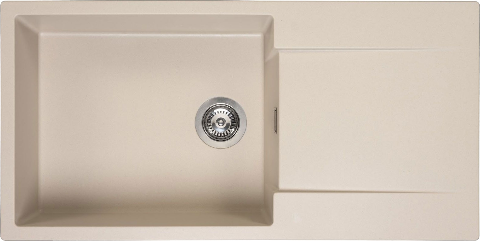 Fregadero seno y escurridor Cuarzo Reginox Amsterdam 540 crema