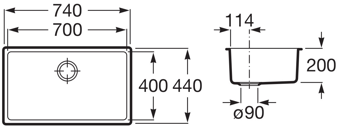 Medidas Fregadero cocina Roca Roma 70 Medidas Fregadero cocina Roca Roma 70