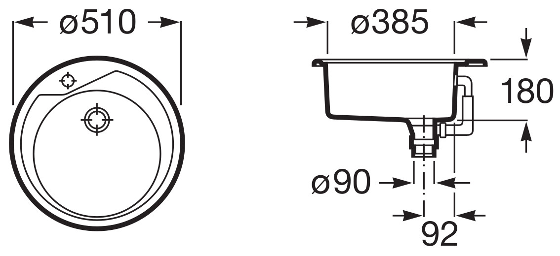 Medidas Fregadero cocina Roca Ruedo Ø51 Medidas Fregadero cocina Roca Ruedo Ø51
