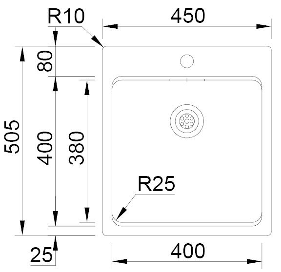 Medidas Fregadero Rodi UNA 46