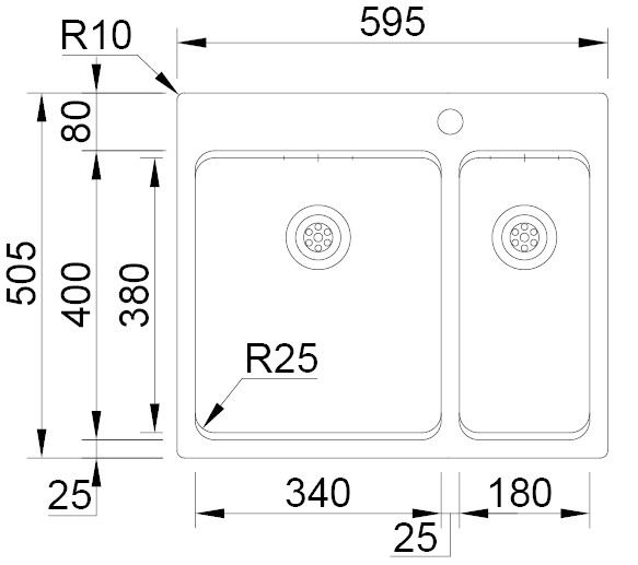 Medidas Fregadero Rodi UNA 56 Medidas Fregadero Rodi UNA 56