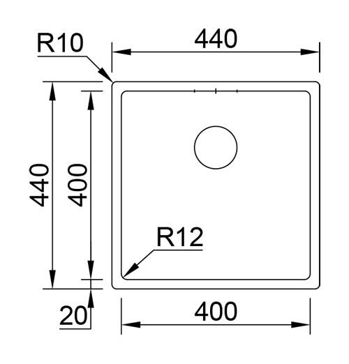 Medidas Fregadero Rodi Box Lux 40 Copper Medidas Fregadero Rodi Box Lux 40 Copper