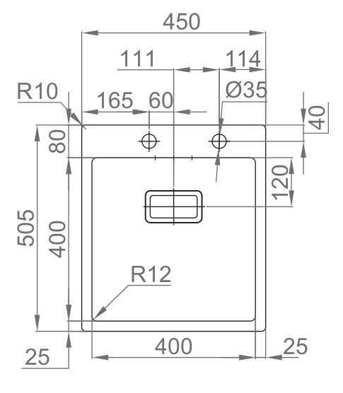 Medidas Fregadero Rodi Box Lux 46