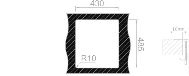 Medida de corte Rodi BOX LUX 46 SOBRE encimera