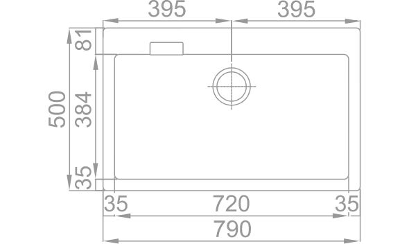 Medidas Fregadero Rodi Composite 80B