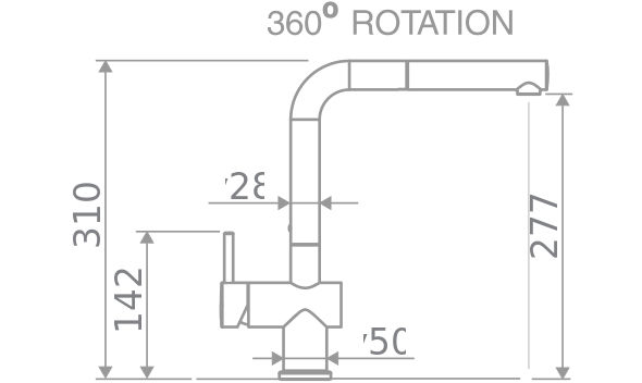 Medidas Grifo Rodi LINE MN 807