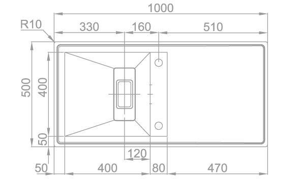 Medidas Fregadero Rodi invisible 105 Medidas Fregadero Rodi invisible 105