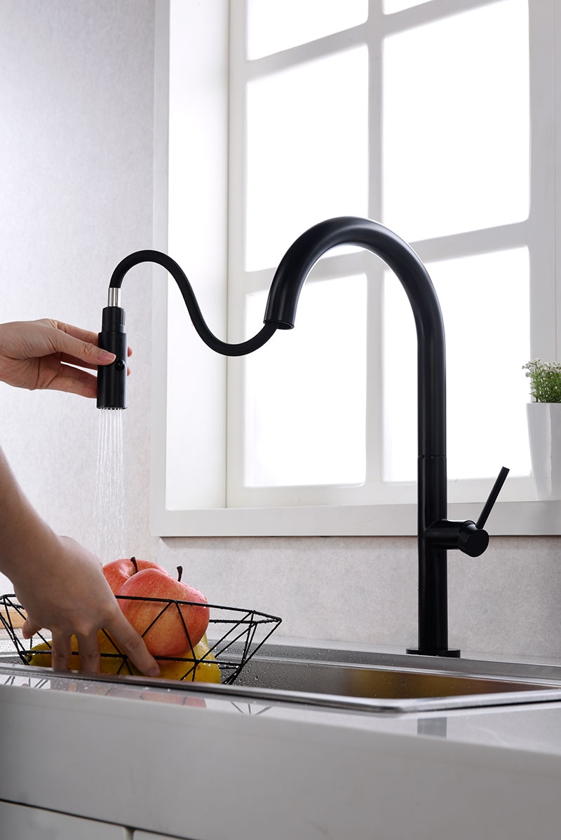 Grifo cocina extraíble Samoa Negro