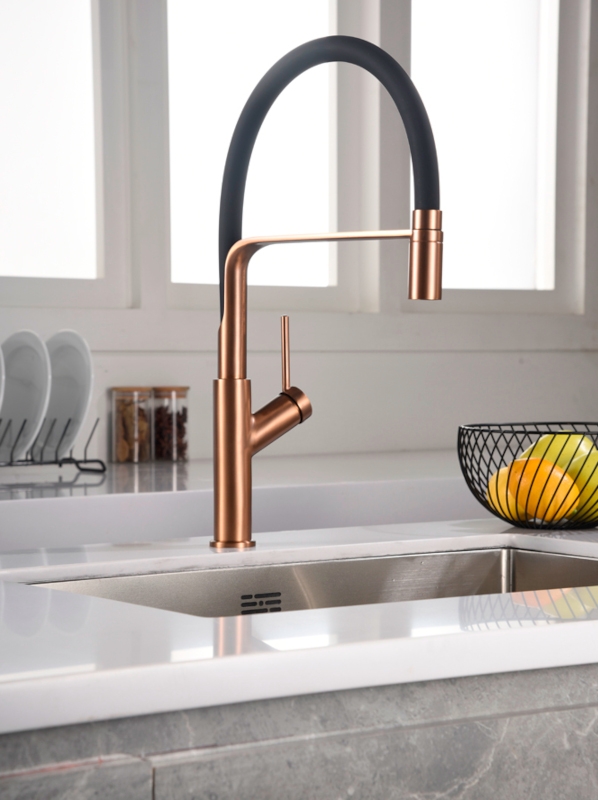 Grifo cocina flexible Imex Sena Oro Rosa
