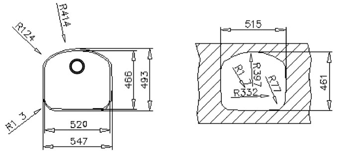 Fregadero TEKA bajo encimera BE 52.46 D - 10125080 Fregadero TEKA bajo encimera BE 52.46 D - 10125080