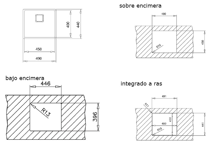 Medidas y corte Teka Flexlinea 45.40