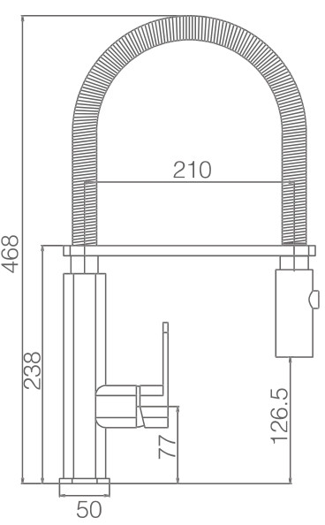 Medidas Grifo cocina flexible Torino