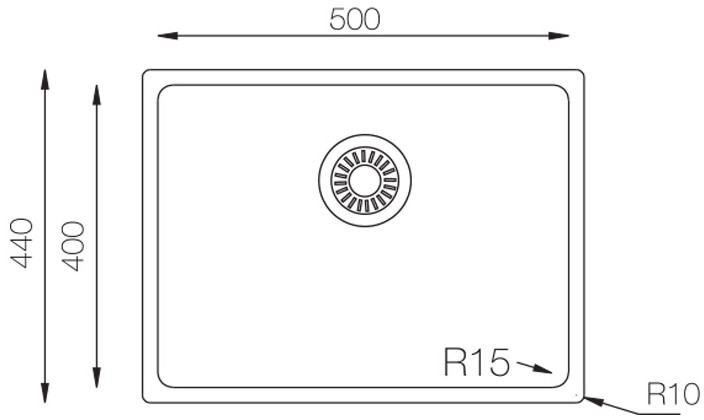 Medidas fregadero SF Luxor 50 Medidas fregadero SF Luxor 50