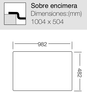 Medidas de encastre fregadero SF Monza 1000 Medidas de encastre fregadero SF Monza 1000