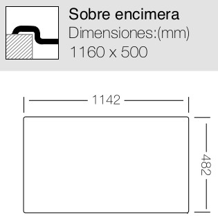 Medidas de encastre fregadero SF Monza 1160 Medidas de encastre fregadero SF Monza 1160